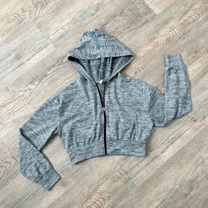 NWOT Forever 21 grey lightweight cropped Hoodie size S